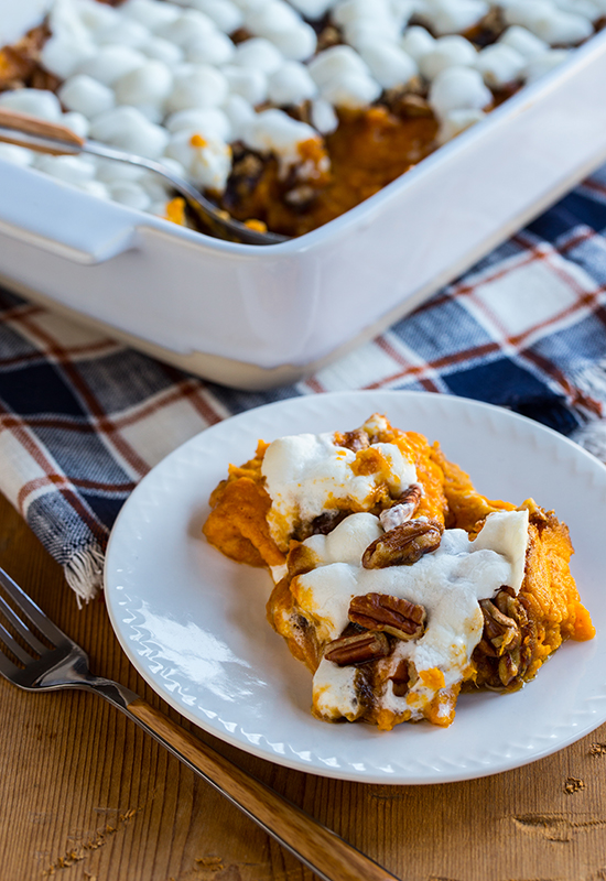 Sweet Potato with Marshmallows Campfire Marshmallows