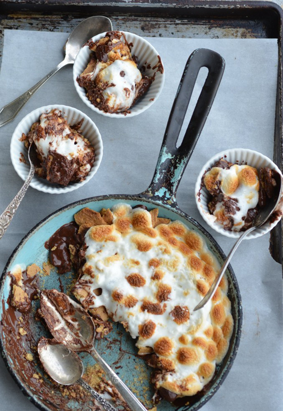 S'mores Skillet Recipe Campfire Marshmallows