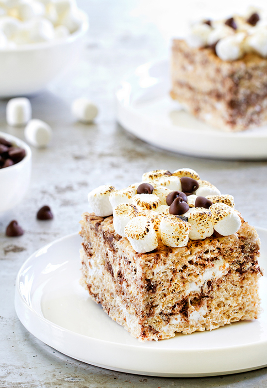 S'mores Marshmallow Crispy Treats Campfire Marshmallows