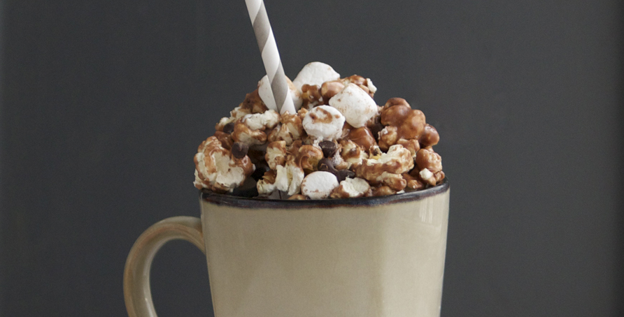 Hot Cocoa Popcorn in mug