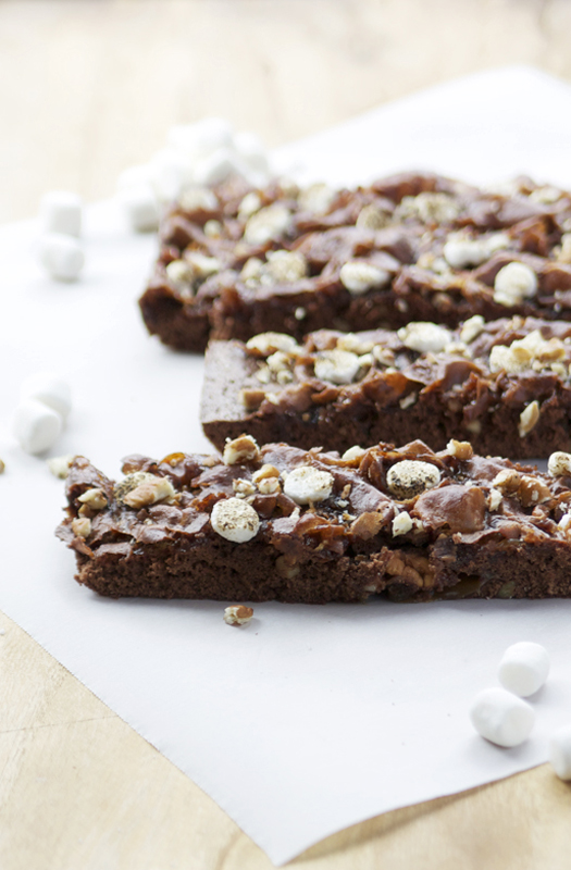 Toasted Marshmallow Turtle Brownies Campfire Marshmallows