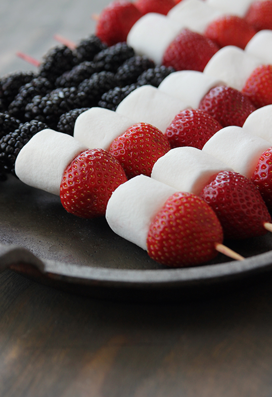 Patriotic Berry Marshmallow Kabobs