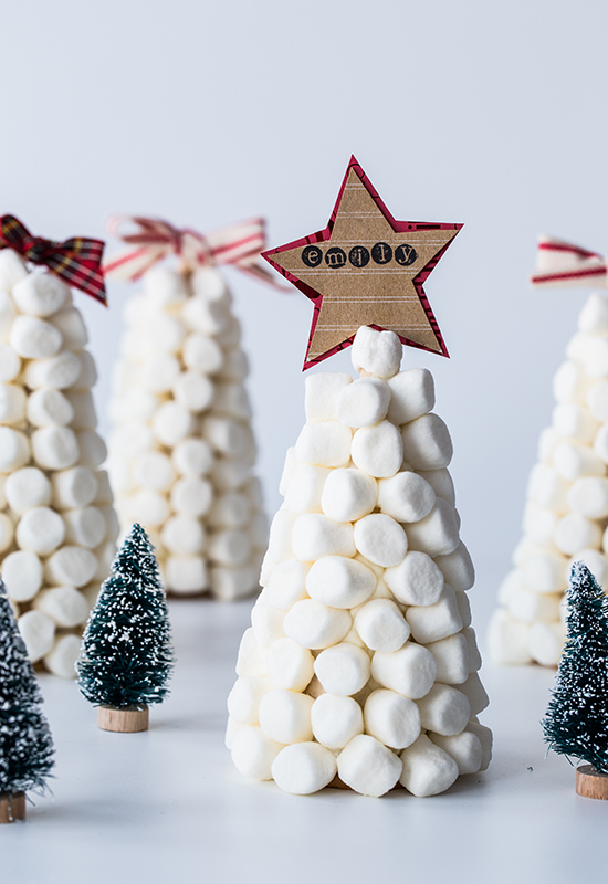 Place Card Marshmallow Trees