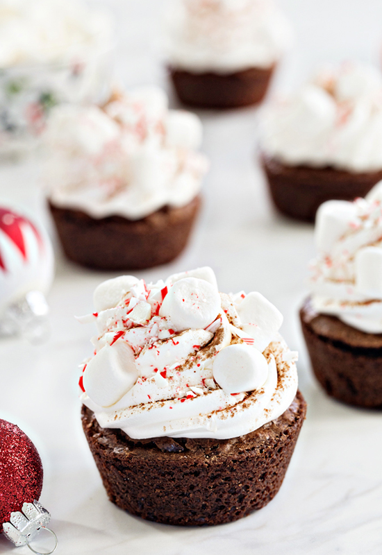 peppermint cocoa brownie cups photo