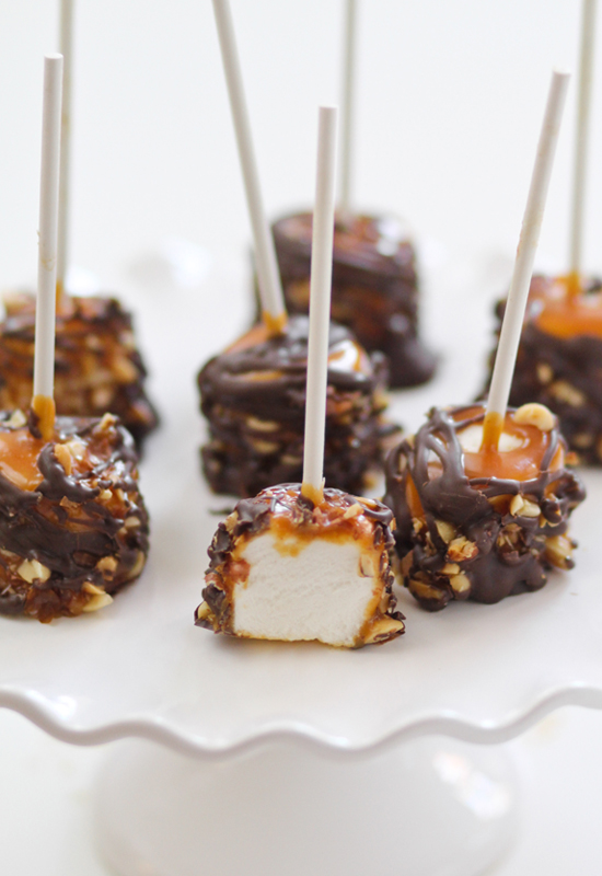 Candy Bar Pops Campfire Marshmallows