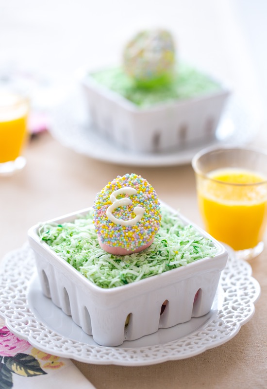 Monogram Marshmallow Easter Eggs with sprinkles