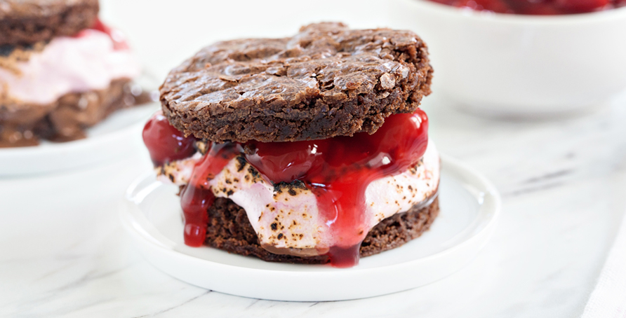 Cherry Brownie S'mores