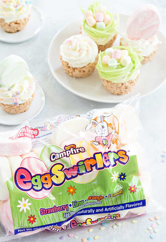 Marshmallow Treat Cupcakes with EggSwirlers marshmallows