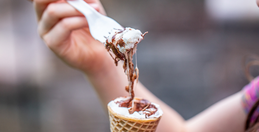 Enjoying a S'mores Cone